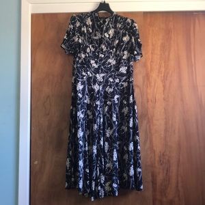 Unique Vintage 1940s Floral Camilla Midi Dress